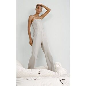 NWT Zara Faux Leather Jumpsuit Stone Sz S